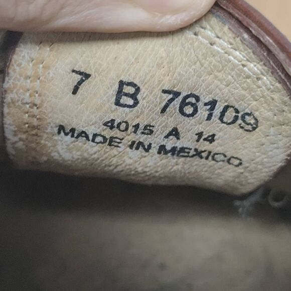 Frye Maggie Perf Oxford Wingtip Heeled Booties- Womens- Size 7-Brown-Leather - Picture 8 of 12